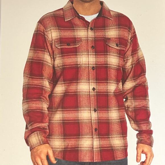 Orvis Heavyweight men’s plaid flannel button front shirt jacket shaket - Picture 1 of 11